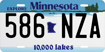 MN license plate 586NZA