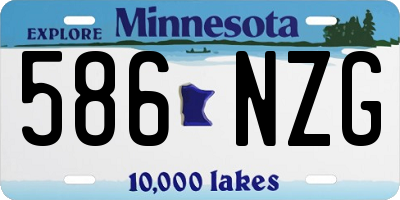 MN license plate 586NZG