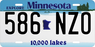 MN license plate 586NZO