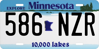 MN license plate 586NZR
