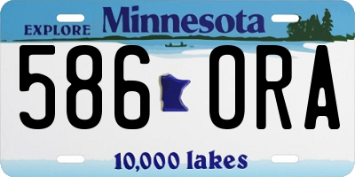 MN license plate 586ORA