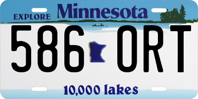 MN license plate 586ORT