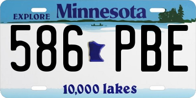 MN license plate 586PBE