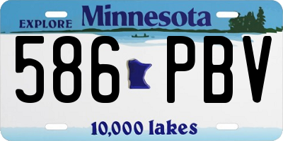 MN license plate 586PBV