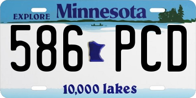 MN license plate 586PCD