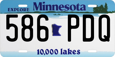 MN license plate 586PDQ