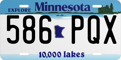 MN license plate 586PQX