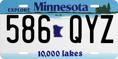 MN license plate 586QYZ