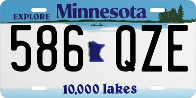 MN license plate 586QZE