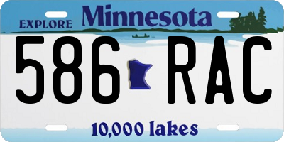 MN license plate 586RAC