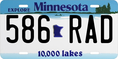 MN license plate 586RAD