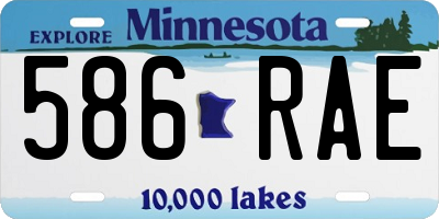 MN license plate 586RAE