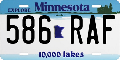 MN license plate 586RAF