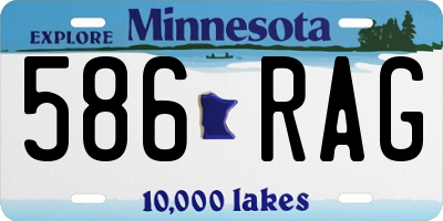 MN license plate 586RAG
