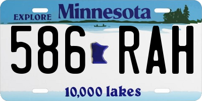 MN license plate 586RAH