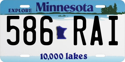 MN license plate 586RAI
