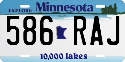 MN license plate 586RAJ