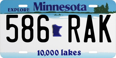 MN license plate 586RAK