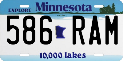 MN license plate 586RAM