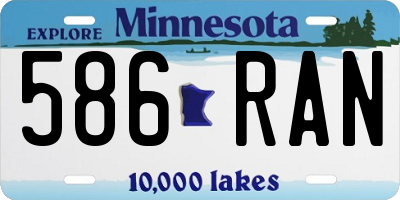 MN license plate 586RAN