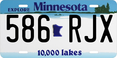 MN license plate 586RJX