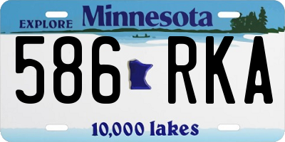 MN license plate 586RKA