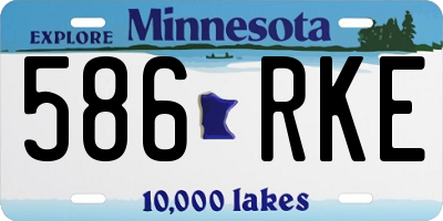 MN license plate 586RKE