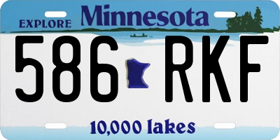 MN license plate 586RKF