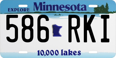 MN license plate 586RKI