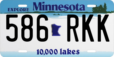 MN license plate 586RKK
