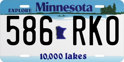 MN license plate 586RKO