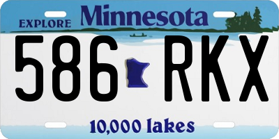 MN license plate 586RKX