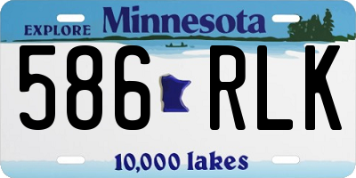 MN license plate 586RLK