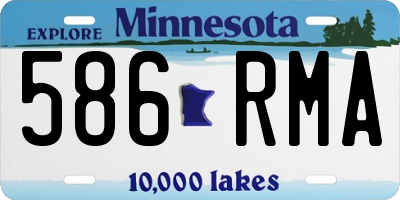 MN license plate 586RMA