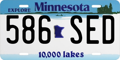 MN license plate 586SED