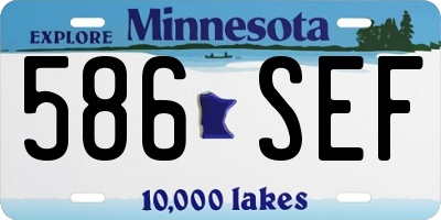 MN license plate 586SEF