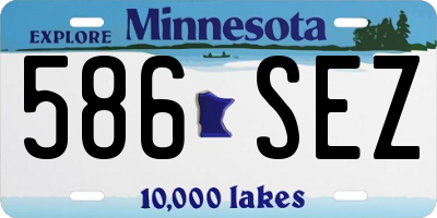 MN license plate 586SEZ