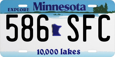 MN license plate 586SFC