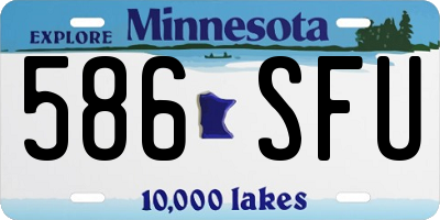 MN license plate 586SFU