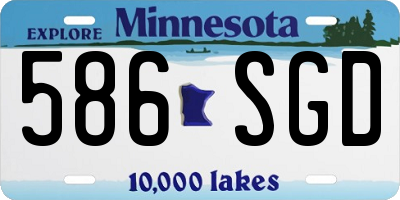 MN license plate 586SGD