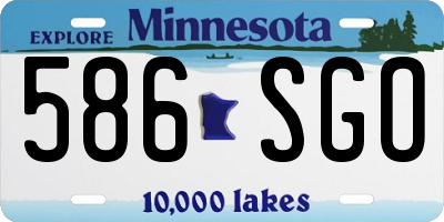 MN license plate 586SGO