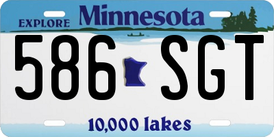 MN license plate 586SGT