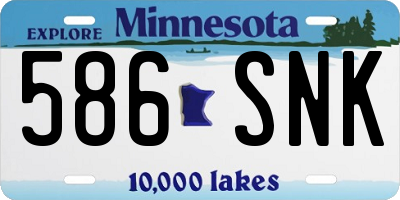 MN license plate 586SNK