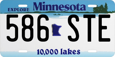 MN license plate 586STE