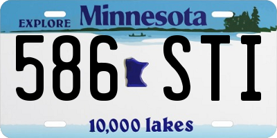 MN license plate 586STI