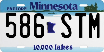 MN license plate 586STM