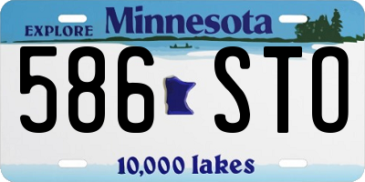 MN license plate 586STO