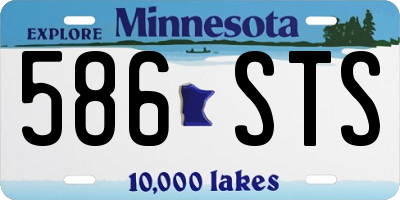 MN license plate 586STS