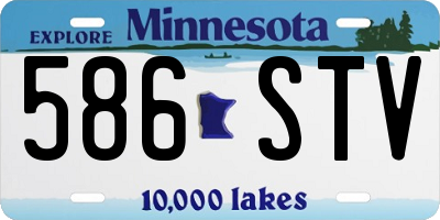 MN license plate 586STV