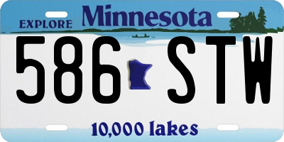 MN license plate 586STW